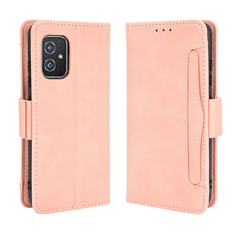 Coque Portefeuille Livre Cuir Etui Clapet BY3 pour Asus Zenfone 8 ZS590KS Rose