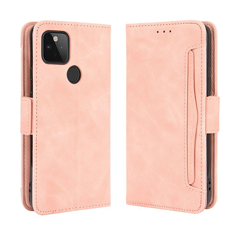 Coque Portefeuille Livre Cuir Etui Clapet BY3 pour Google Pixel 4a 5G Rose