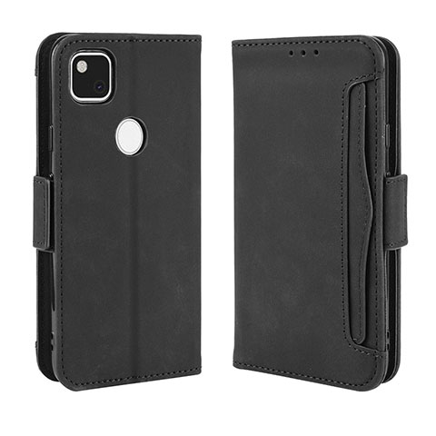 Coque Portefeuille Livre Cuir Etui Clapet BY3 pour Google Pixel 4a Noir