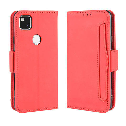 Coque Portefeuille Livre Cuir Etui Clapet BY3 pour Google Pixel 4a Rouge