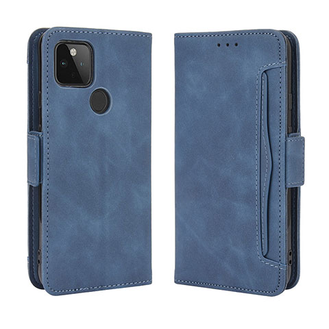 Coque Portefeuille Livre Cuir Etui Clapet BY3 pour Google Pixel 5 XL 5G Bleu