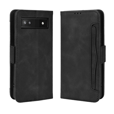 Coque Portefeuille Livre Cuir Etui Clapet BY3 pour Google Pixel 6a 5G Noir