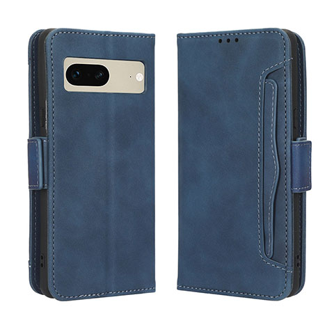 Coque Portefeuille Livre Cuir Etui Clapet BY3 pour Google Pixel 7 5G Bleu