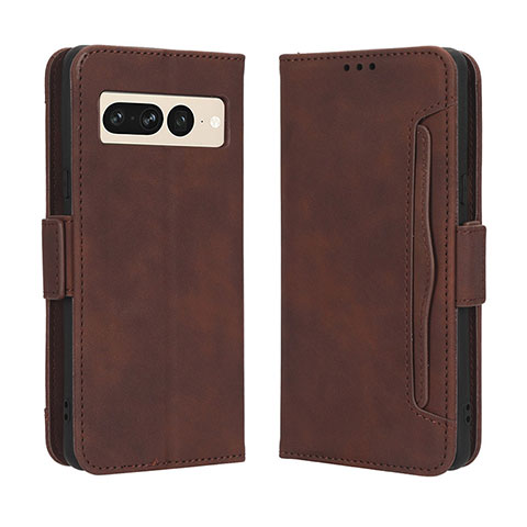 Coque Portefeuille Livre Cuir Etui Clapet BY3 pour Google Pixel 7 Pro 5G Marron