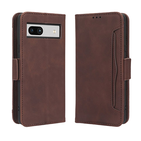 Coque Portefeuille Livre Cuir Etui Clapet BY3 pour Google Pixel 7a 5G Marron