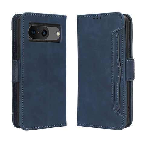 Coque Portefeuille Livre Cuir Etui Clapet BY3 pour Google Pixel 8 5G Bleu