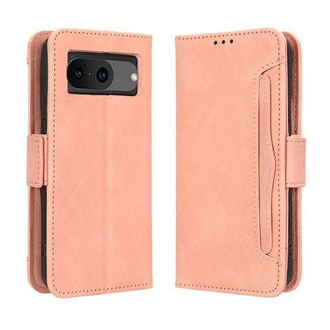 Coque Portefeuille Livre Cuir Etui Clapet BY3 pour Google Pixel 8 5G Rose