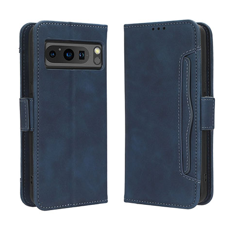 Coque Portefeuille Livre Cuir Etui Clapet BY3 pour Google Pixel 8 Pro 5G Bleu