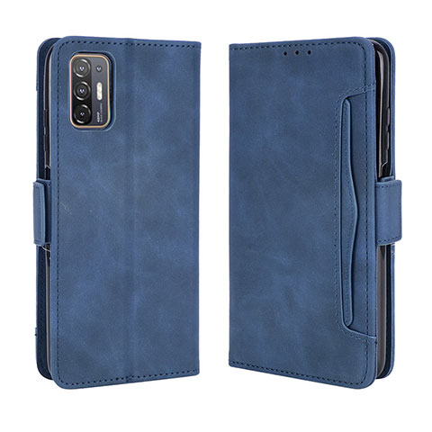 Coque Portefeuille Livre Cuir Etui Clapet BY3 pour HTC Desire 21 Pro 5G Bleu