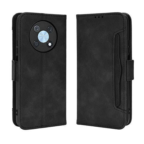 Coque Portefeuille Livre Cuir Etui Clapet BY3 pour Huawei Enjoy 50 Pro Noir