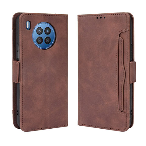 Coque Portefeuille Livre Cuir Etui Clapet BY3 pour Huawei Honor 50 Lite Marron