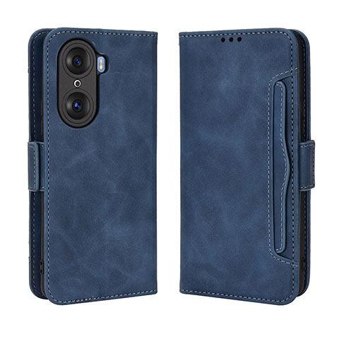 Coque Portefeuille Livre Cuir Etui Clapet BY3 pour Huawei Honor 60 Pro 5G Bleu