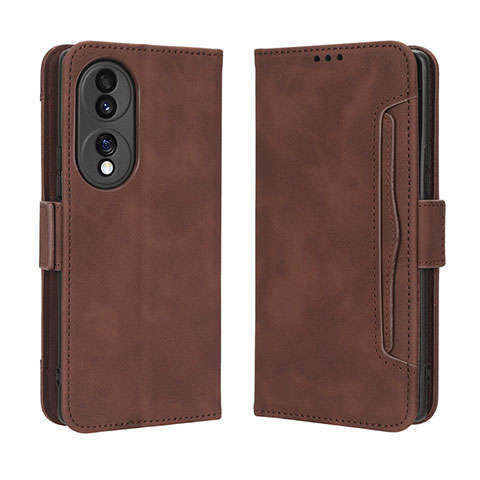 Coque Portefeuille Livre Cuir Etui Clapet BY3 pour Huawei Honor 70 5G Marron