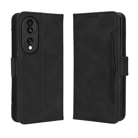 Coque Portefeuille Livre Cuir Etui Clapet BY3 pour Huawei Honor 70 5G Noir