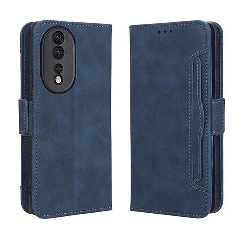 Coque Portefeuille Livre Cuir Etui Clapet BY3 pour Huawei Honor 80 5G Bleu