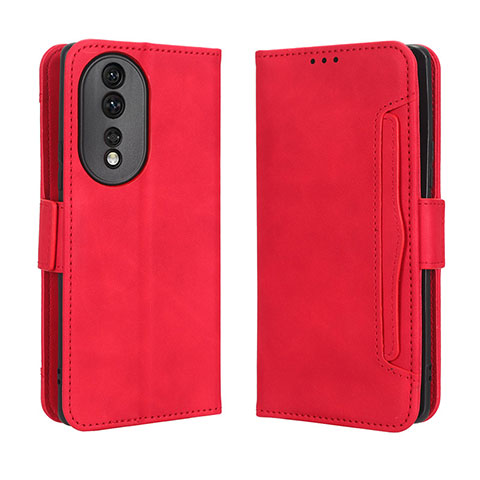 Coque Portefeuille Livre Cuir Etui Clapet BY3 pour Huawei Honor 80 5G Rouge