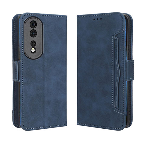 Coque Portefeuille Livre Cuir Etui Clapet BY3 pour Huawei Honor 80 Pro 5G Bleu