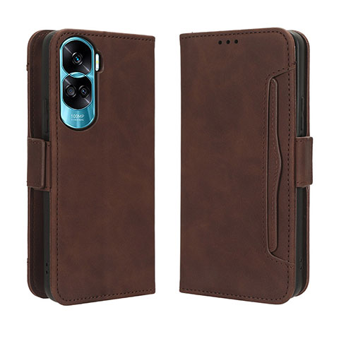 Coque Portefeuille Livre Cuir Etui Clapet BY3 pour Huawei Honor 90 Lite 5G Marron