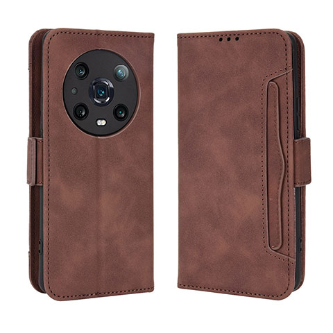 Coque Portefeuille Livre Cuir Etui Clapet BY3 pour Huawei Honor Magic4 Pro 5G Marron