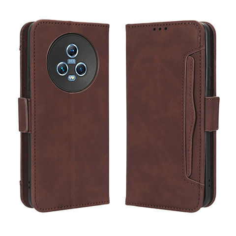 Coque Portefeuille Livre Cuir Etui Clapet BY3 pour Huawei Honor Magic5 5G Marron