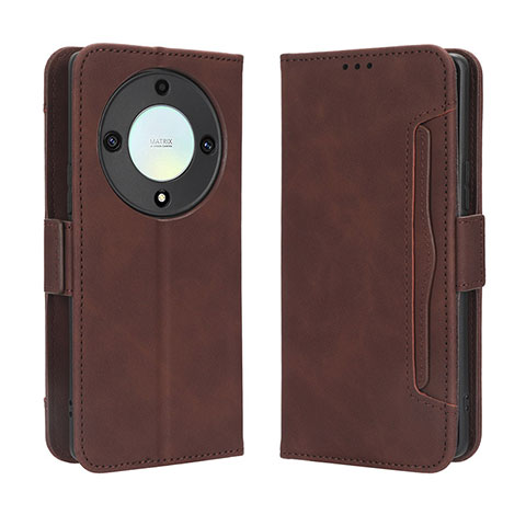 Coque Portefeuille Livre Cuir Etui Clapet BY3 pour Huawei Honor Magic5 Lite 5G Marron