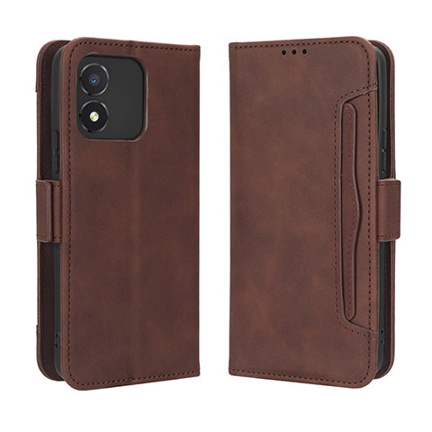 Coque Portefeuille Livre Cuir Etui Clapet BY3 pour Huawei Honor X5 Marron