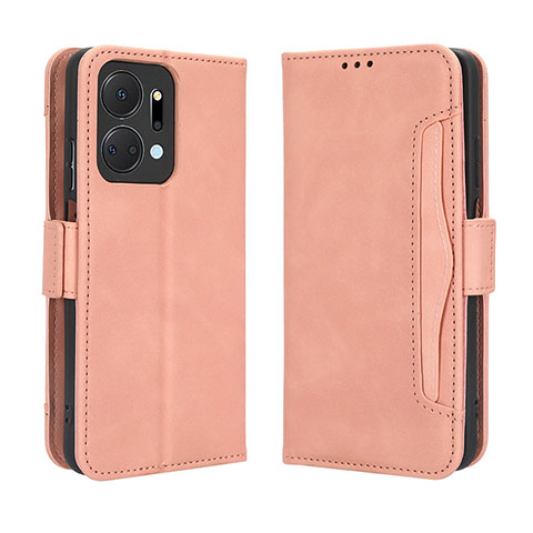 Coque Portefeuille Livre Cuir Etui Clapet BY3 pour Huawei Honor X7a Rose