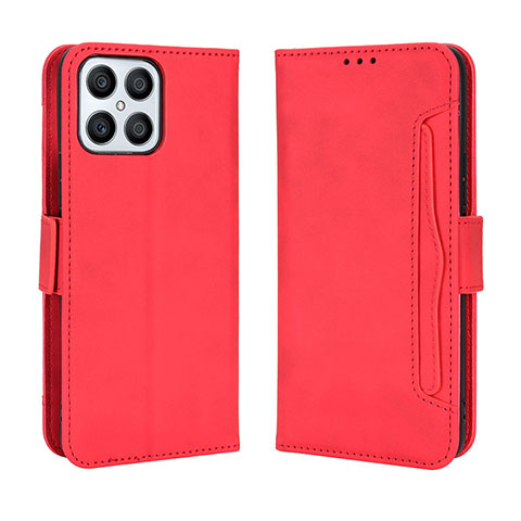 Coque Portefeuille Livre Cuir Etui Clapet BY3 pour Huawei Honor X8 4G Rouge