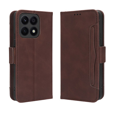 Coque Portefeuille Livre Cuir Etui Clapet BY3 pour Huawei Honor X8a 4G Marron