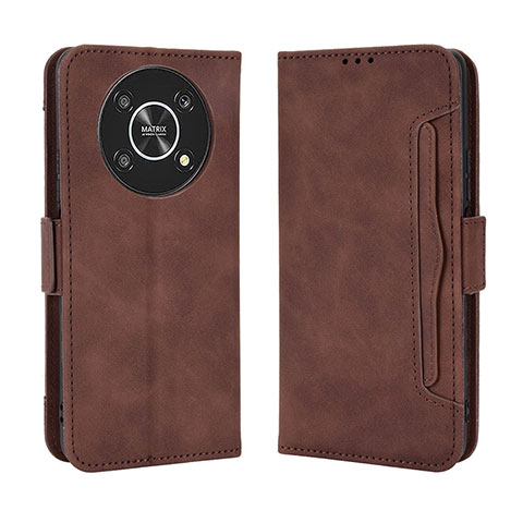 Coque Portefeuille Livre Cuir Etui Clapet BY3 pour Huawei Honor X9 5G Marron