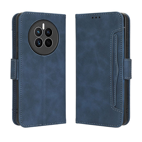 Coque Portefeuille Livre Cuir Etui Clapet BY3 pour Huawei Mate 50 Bleu