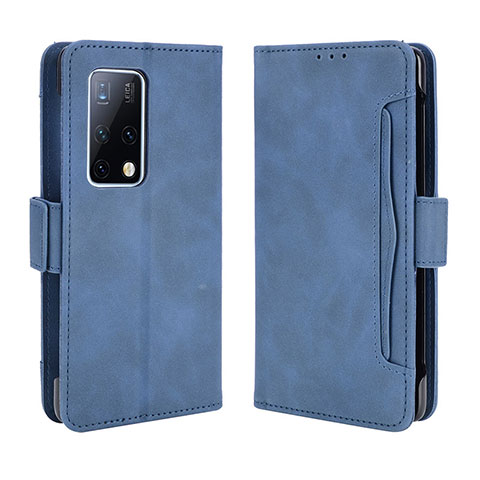 Coque Portefeuille Livre Cuir Etui Clapet BY3 pour Huawei Mate X2 Bleu