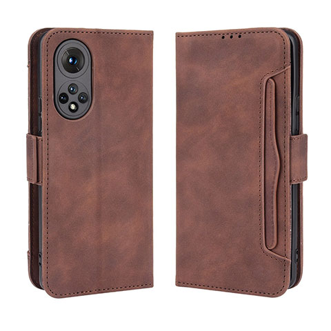 Coque Portefeuille Livre Cuir Etui Clapet BY3 pour Huawei Nova 9 Marron