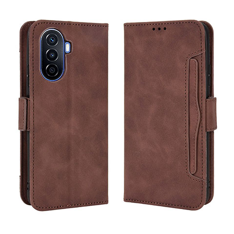 Coque Portefeuille Livre Cuir Etui Clapet BY3 pour Huawei Nova Y70 Marron