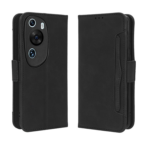 Coque Portefeuille Livre Cuir Etui Clapet BY3 pour Huawei P60 Art Noir