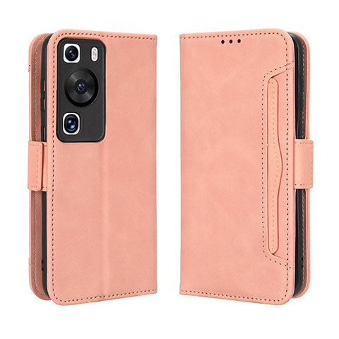 Coque Portefeuille Livre Cuir Etui Clapet BY3 pour Huawei P60 Pro Rose