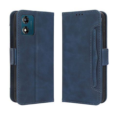 Coque Portefeuille Livre Cuir Etui Clapet BY3 pour Motorola Moto E13 Bleu