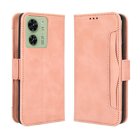 Coque Portefeuille Livre Cuir Etui Clapet BY3 pour Motorola Moto Edge (2023) 5G Rose