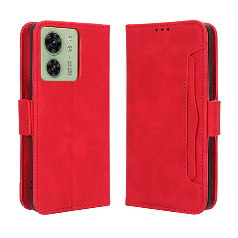 Coque Portefeuille Livre Cuir Etui Clapet BY3 pour Motorola Moto Edge 40 5G Rouge