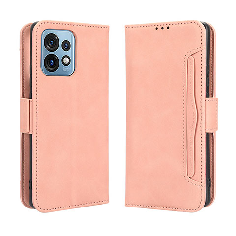 Coque Portefeuille Livre Cuir Etui Clapet BY3 pour Motorola Moto Edge Plus (2023) 5G Rose