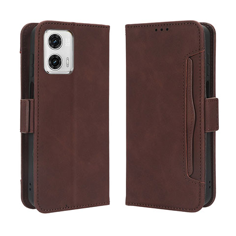 Coque Portefeuille Livre Cuir Etui Clapet BY3 pour Motorola Moto G 5G (2023) Marron