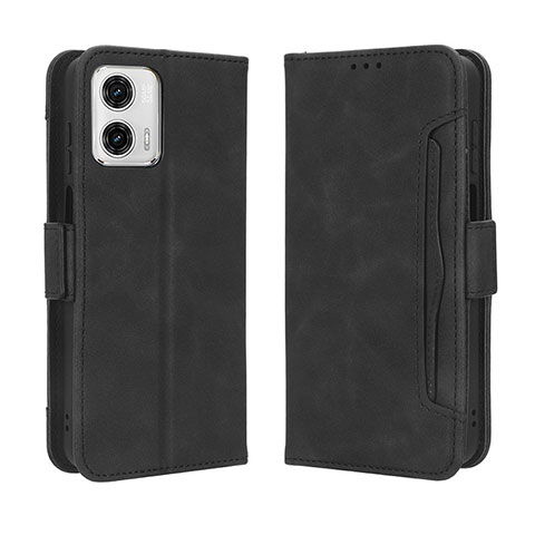 Coque Portefeuille Livre Cuir Etui Clapet BY3 pour Motorola Moto G 5G (2023) Noir