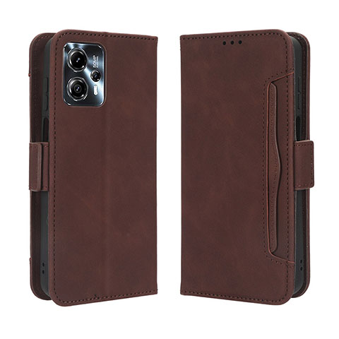 Coque Portefeuille Livre Cuir Etui Clapet BY3 pour Motorola Moto G23 Marron