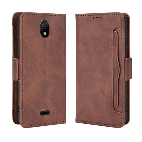 Coque Portefeuille Livre Cuir Etui Clapet BY3 pour Nokia C100 Marron