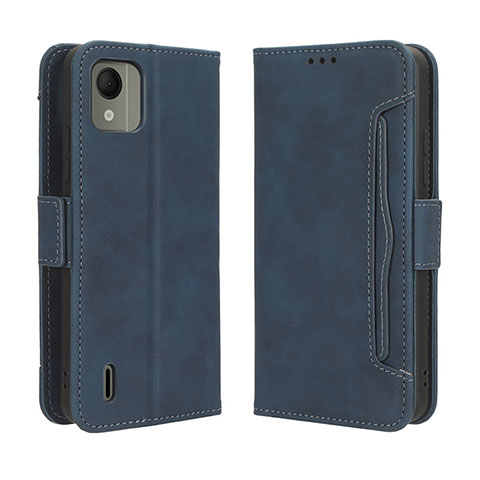 Coque Portefeuille Livre Cuir Etui Clapet BY3 pour Nokia C110 Bleu