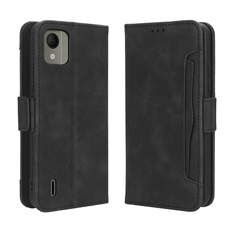 Coque Portefeuille Livre Cuir Etui Clapet BY3 pour Nokia C110 Noir