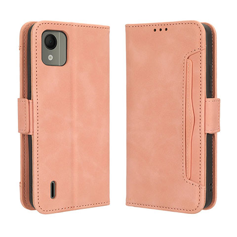 Coque Portefeuille Livre Cuir Etui Clapet BY3 pour Nokia C110 Rose