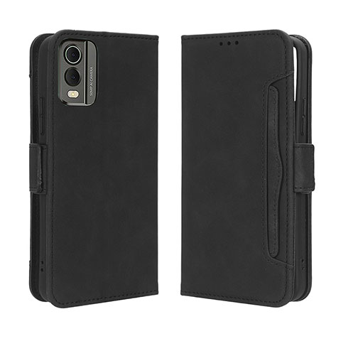 Coque Portefeuille Livre Cuir Etui Clapet BY3 pour Nokia C210 Noir