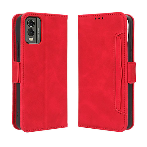 Coque Portefeuille Livre Cuir Etui Clapet BY3 pour Nokia C210 Rouge