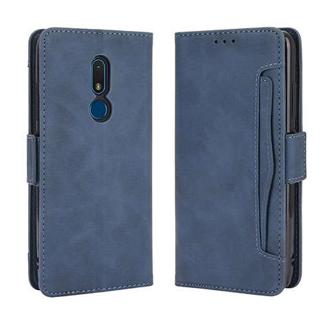 Coque Portefeuille Livre Cuir Etui Clapet BY3 pour Nokia C3 Bleu